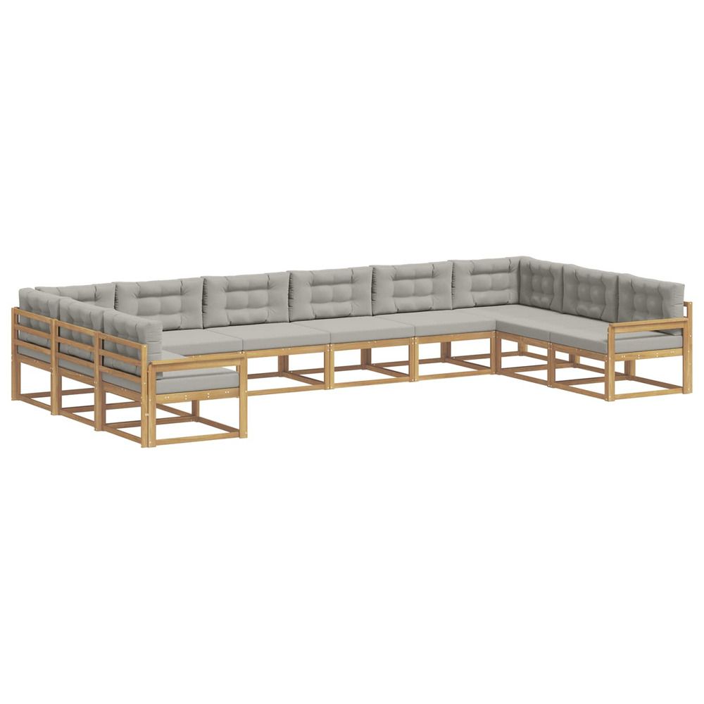 Ensemble de canapés d'extérieur 10 pc blanc et gris clair