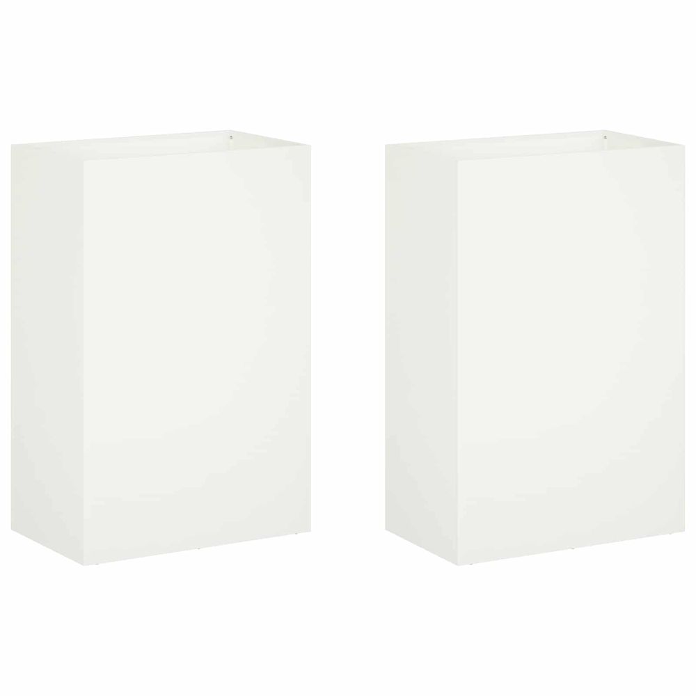 Cache-pot de jardin 2 pc blanc 40 x 30 x 75 cm