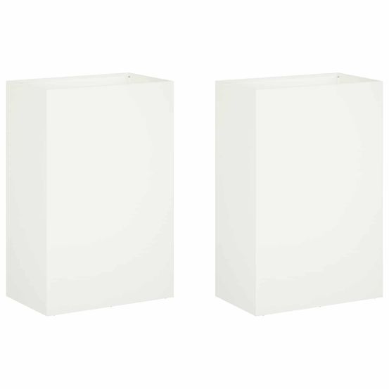 Cache-pot de jardin 2 pc blanc 40 x 30 x 75 cm