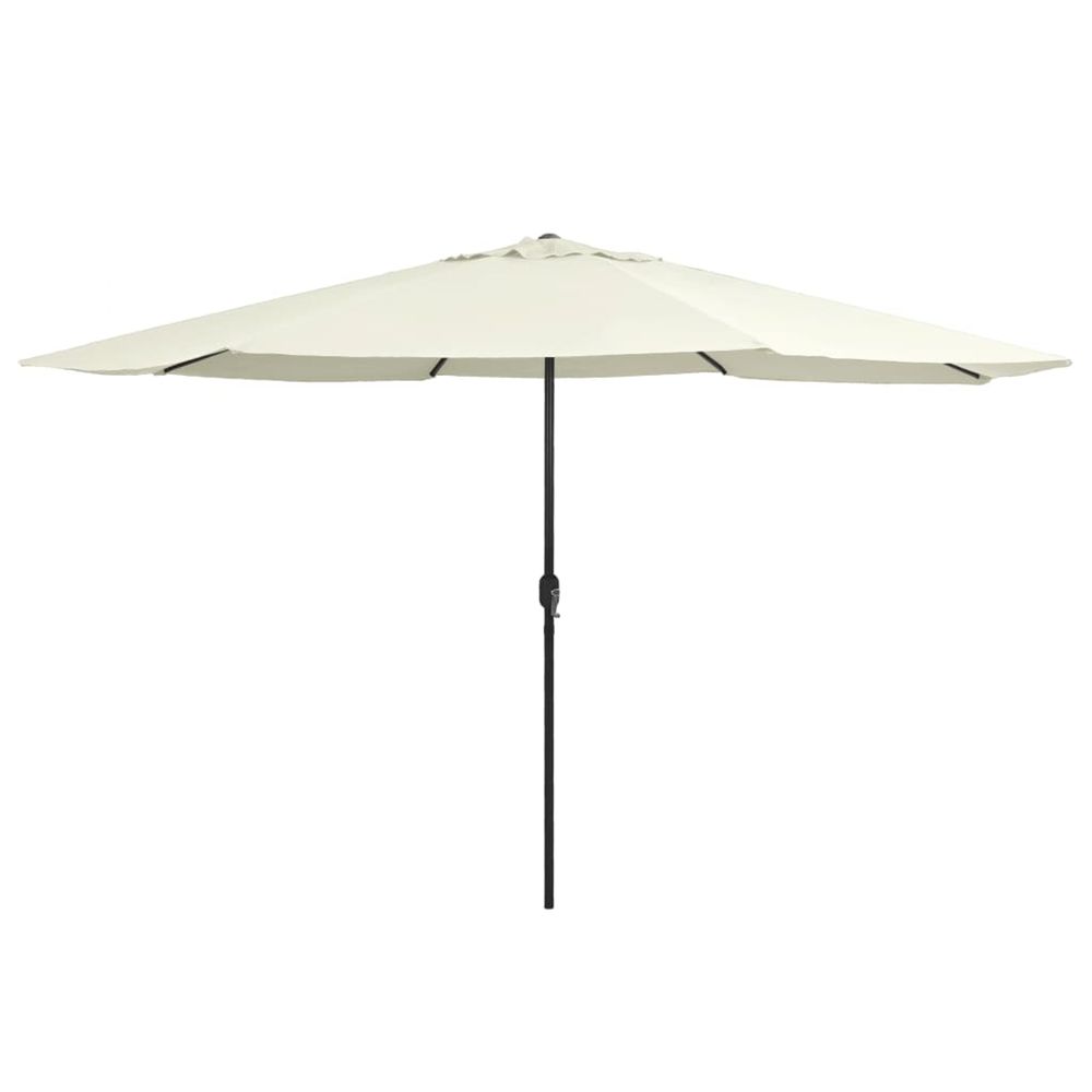 Parasol de jardin avec mât en métal 390 cm blanc sable