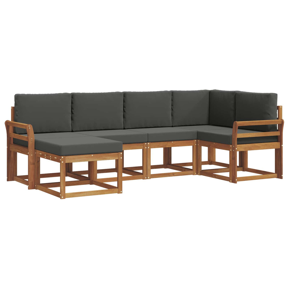 Ensemble de canapés d'extérieur 6 pcs naturel et anthracite