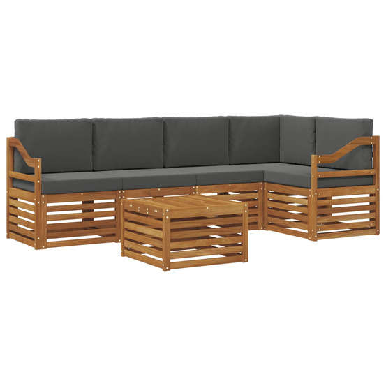 Ensemble de canapé d'angle 6 pcs naturel et anthracite