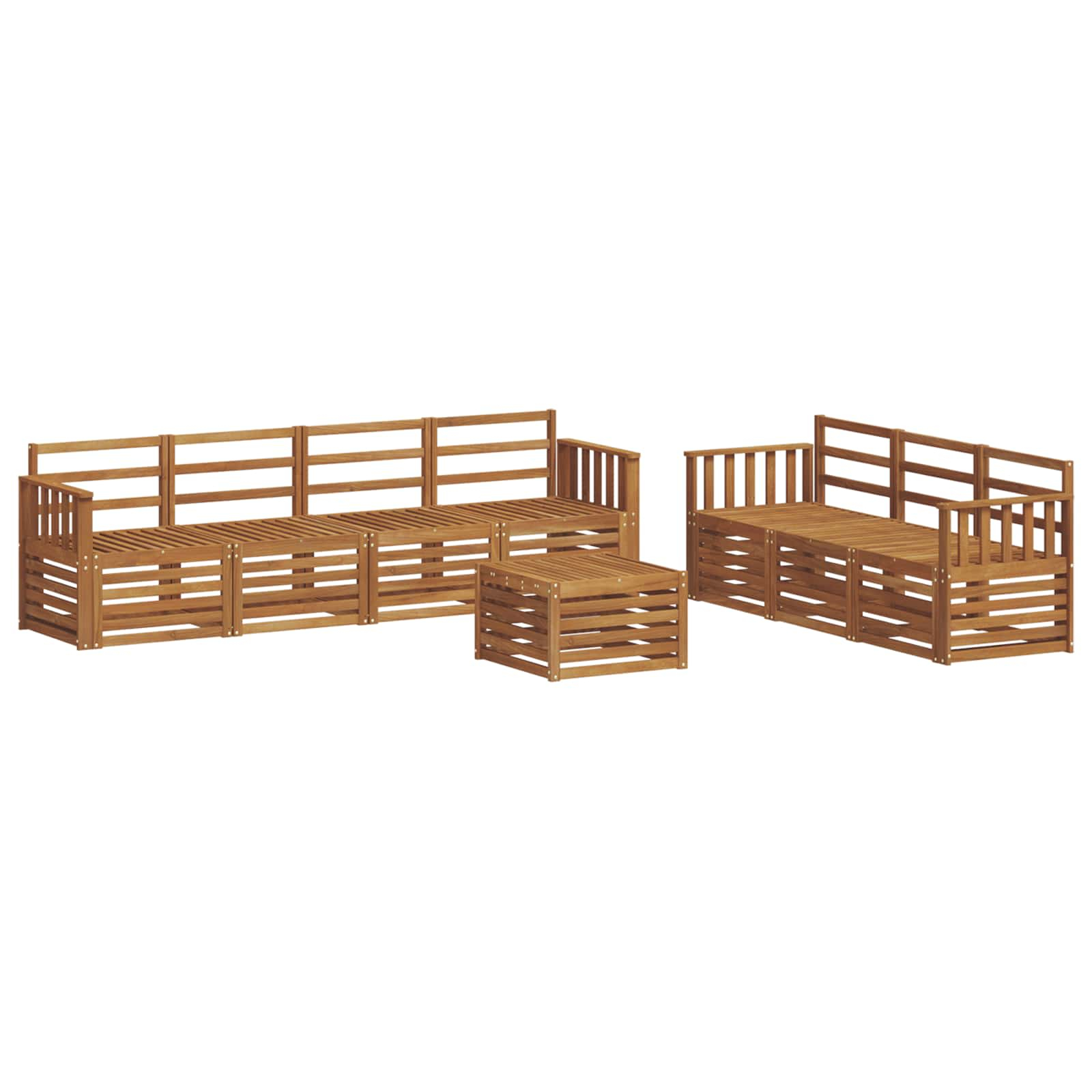 Ensembles de canapés 8 pcs naturel bois d'acacia massif