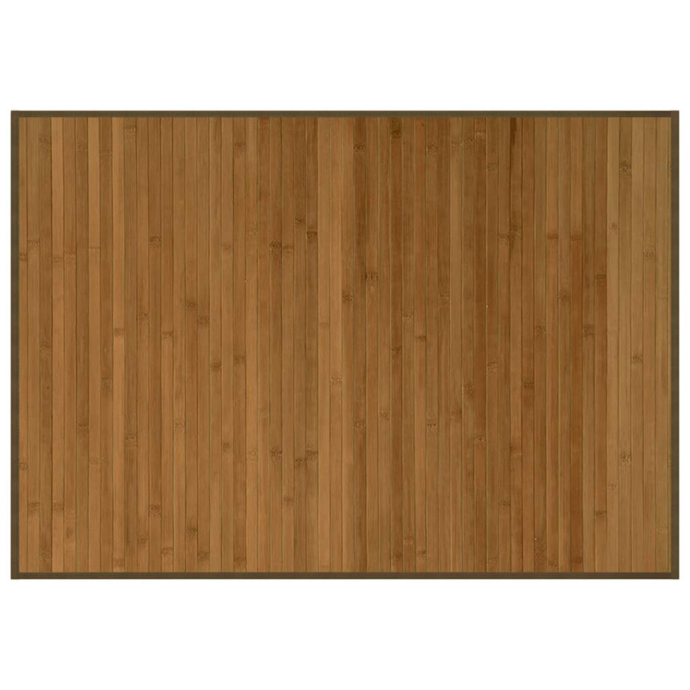 Tapis rectangulaire marron 70x100 cm bambou