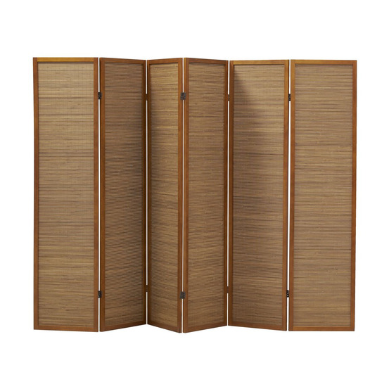 Paravent en pin et bambou 6 panneaux