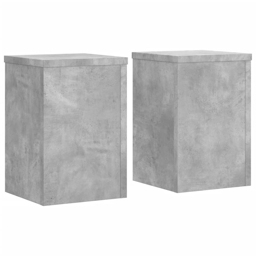 Support de plante 2 pièces gris béton 25 x 25 x 35 cm