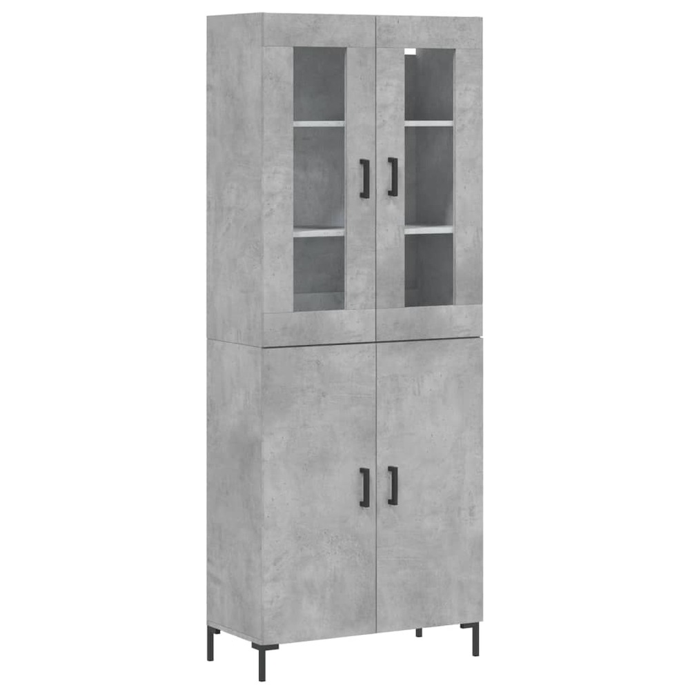 Buffet bahut commode armoire meuble de rangement organisateur cuisine salle de séjour salon haut 69,5 x 34 x 180 cm bois d'in