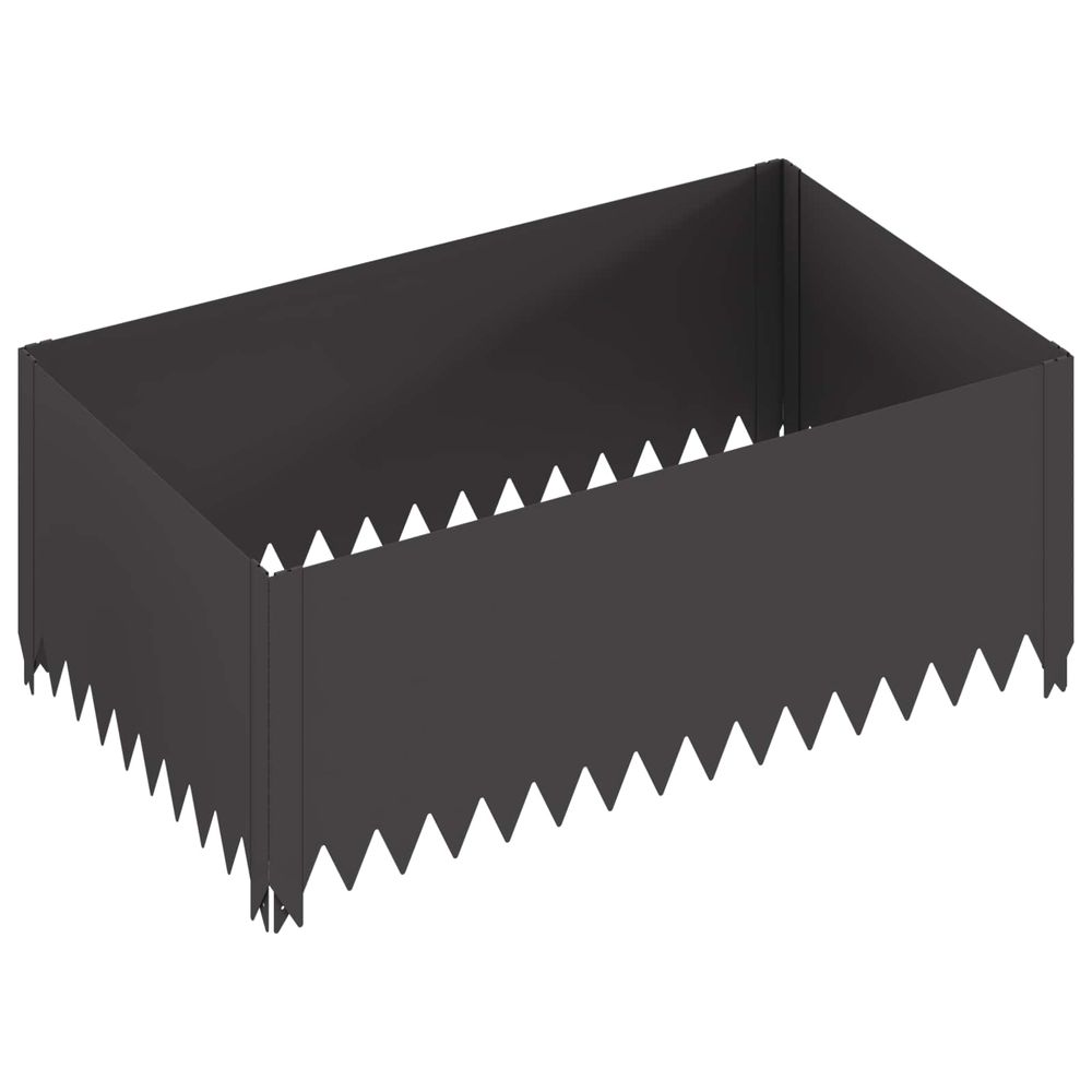 Bordure de pelouse 100 x 60 x 35 cm acier noir