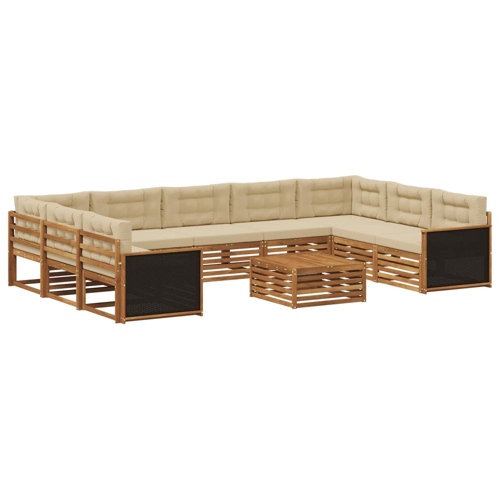 Ensemble de canapés d'extérieur 10 pc naturel et beige