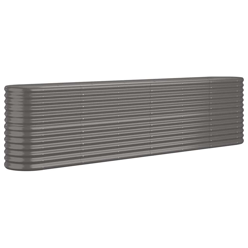 Lit surélevé de jardin acier galvanisé 260x40x68 cm gris