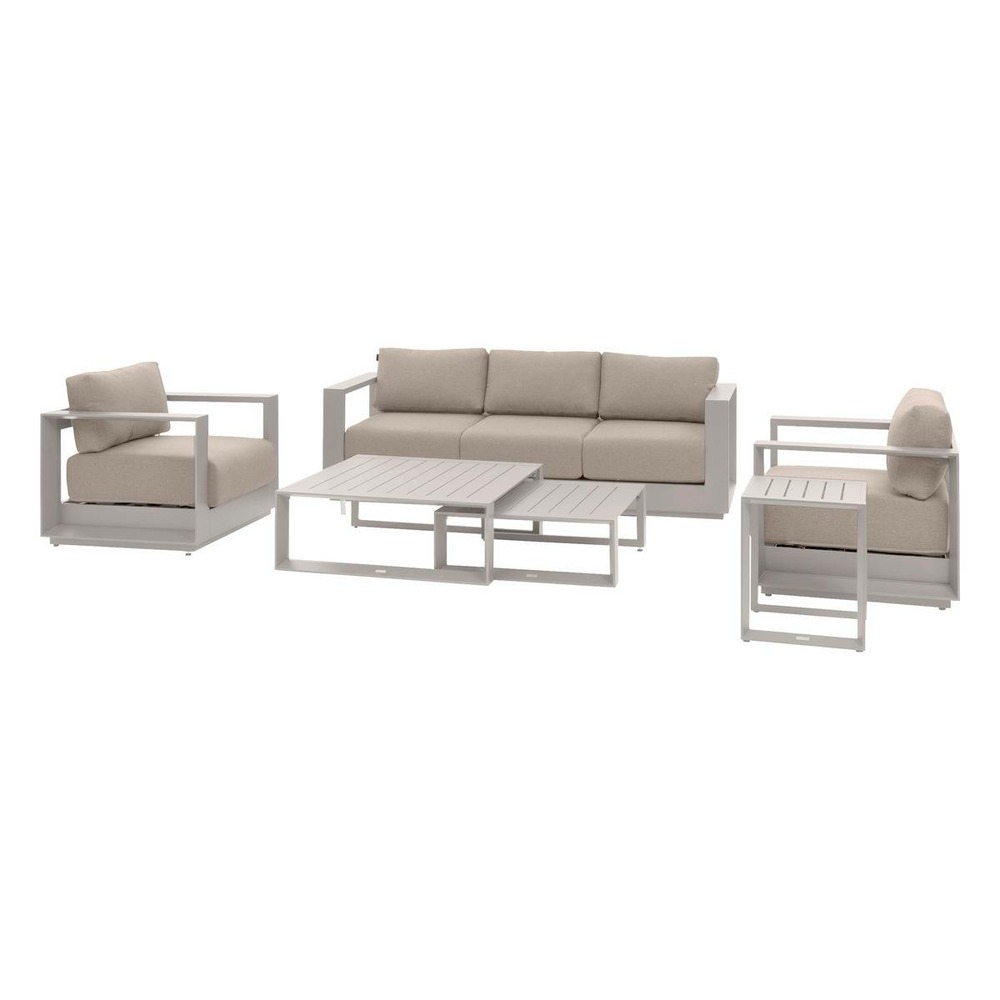 Salon de jardin rotatif allure avoine, 5 places