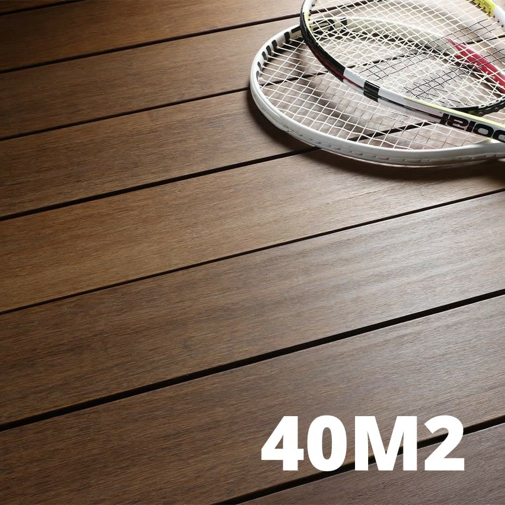 Kit terrasse bambou 40m² samba - 124 lames de terrasse (224 x 13. 9 x 1. 8 cm) - fixation clips cobra hybrid 7-22 - garantie 25 ans