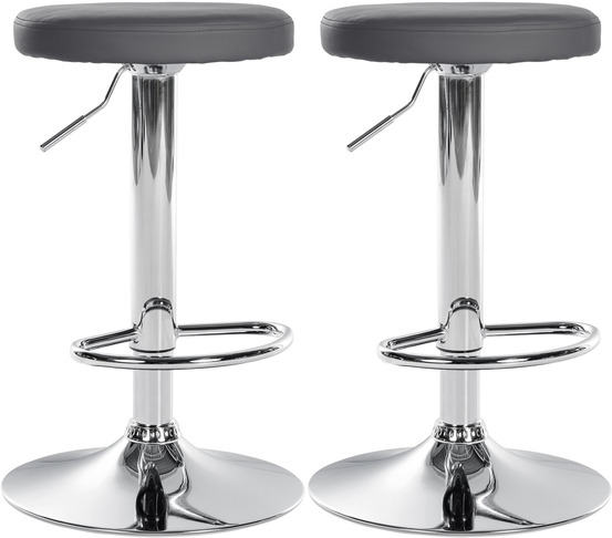 Lot de 2 tabourets de bar ponte simili cuir chromé