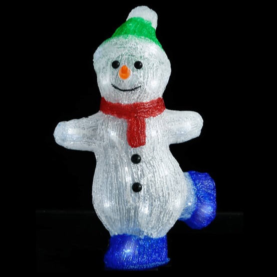 Silhouette de bonhomme de neige de noël led acrylique 30 cm