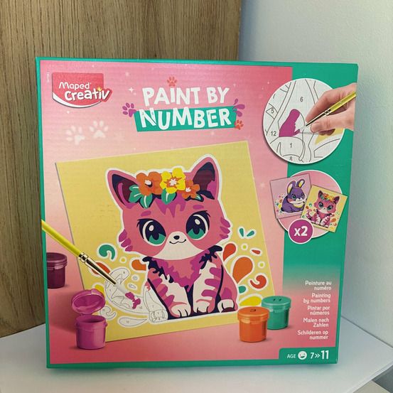 Coffret de peinture au numéro chat & lapin