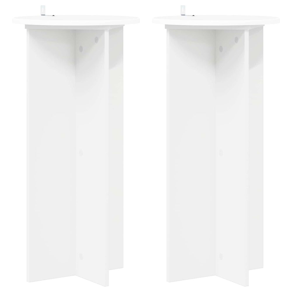Support de plante 2 pièces blanc ø40 x 80 cm bois d'ingénierie