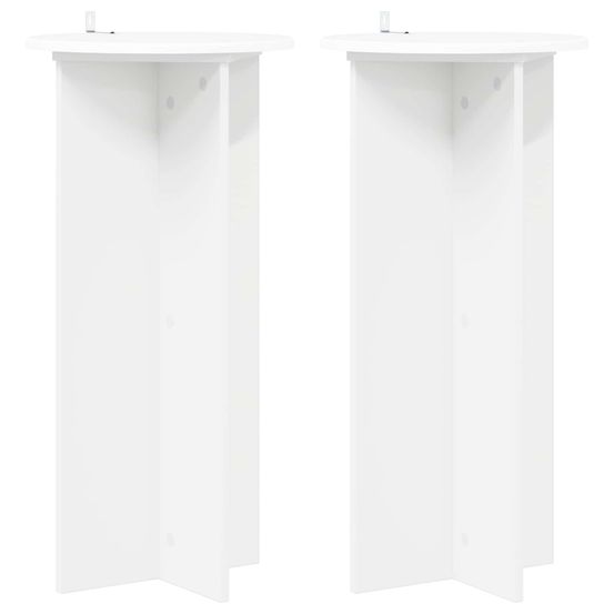 Support de plante 2 pièces blanc ø40 x 80 cm bois d'ingénierie