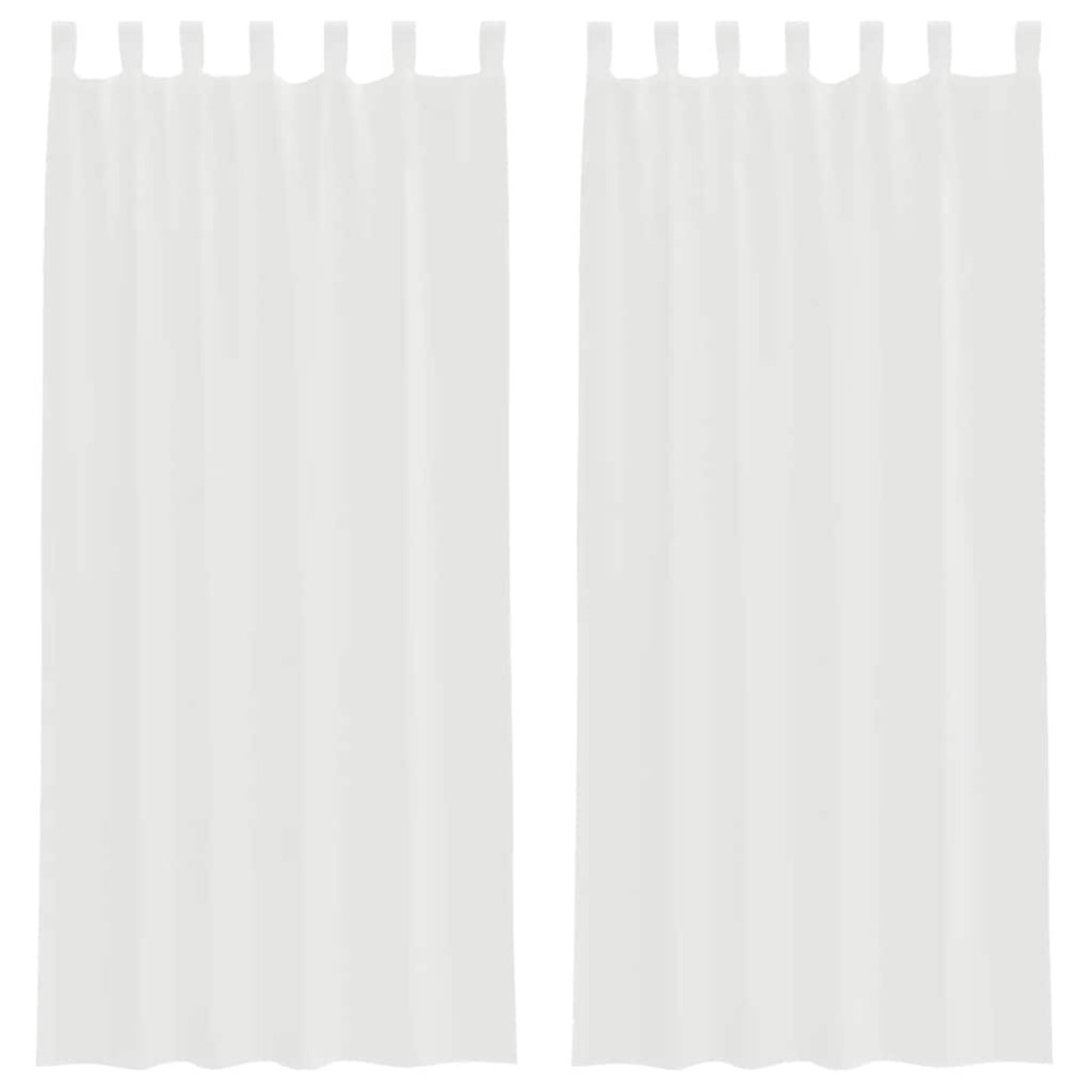 Rideaux en voile avec boucles 2 pcs blanc 140x225 cm