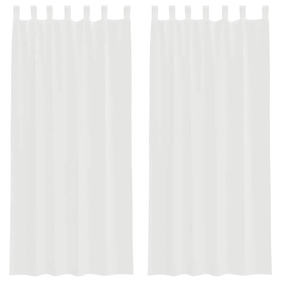 Rideaux en voile avec boucles 2 pcs blanc 140x225 cm