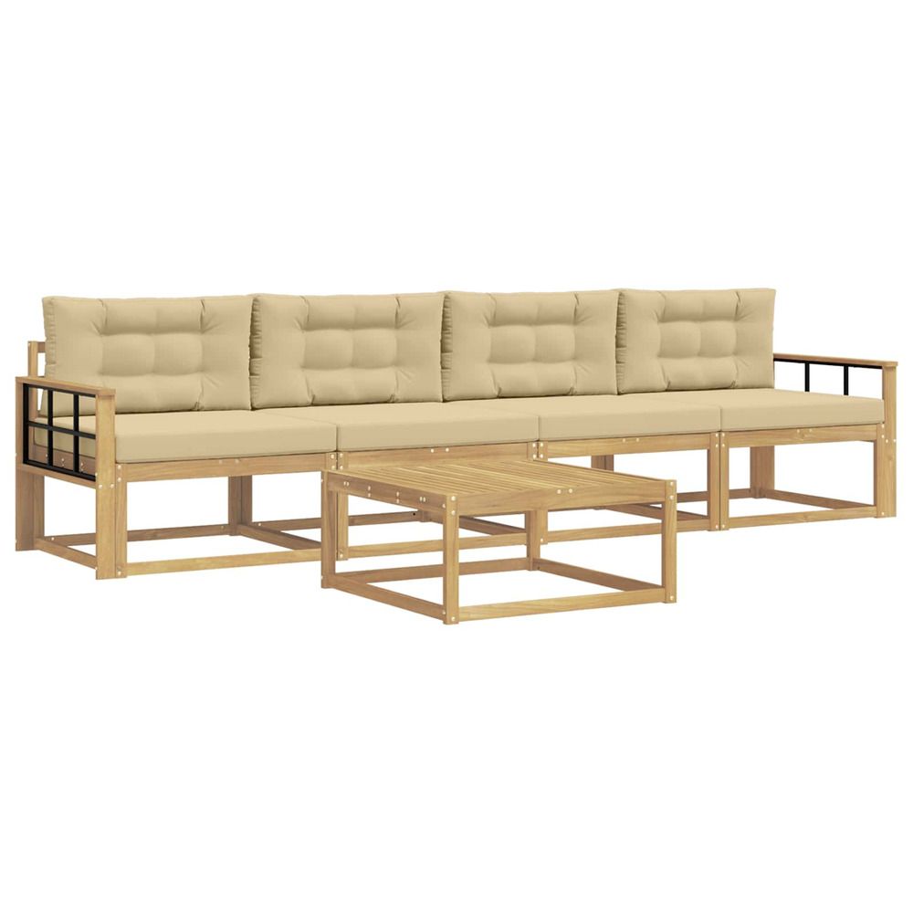 Ensemble de canapés d'extérieur 4 pc blanc et beige
