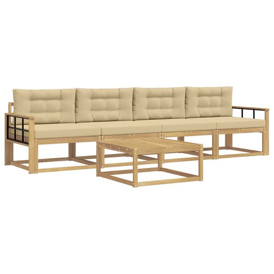 Ensemble de canapés d'extérieur 4 pc blanc et beige