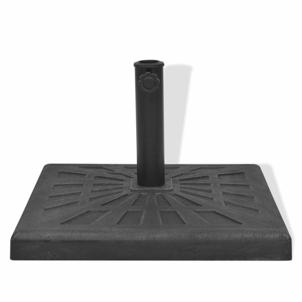 Pied socle base carrée de parasol résine noir 19 kg