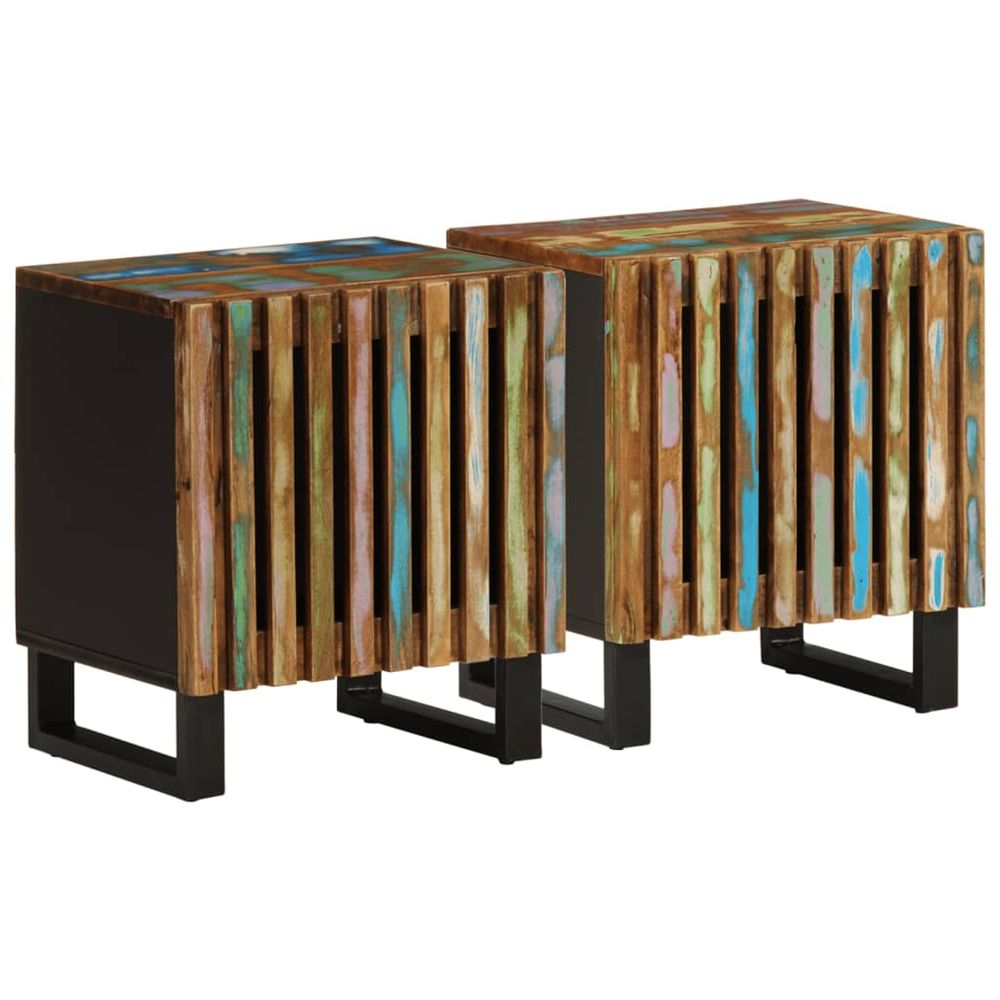 Tables de chevet 2 pcs 40x34x46 cm bois massif de récupération