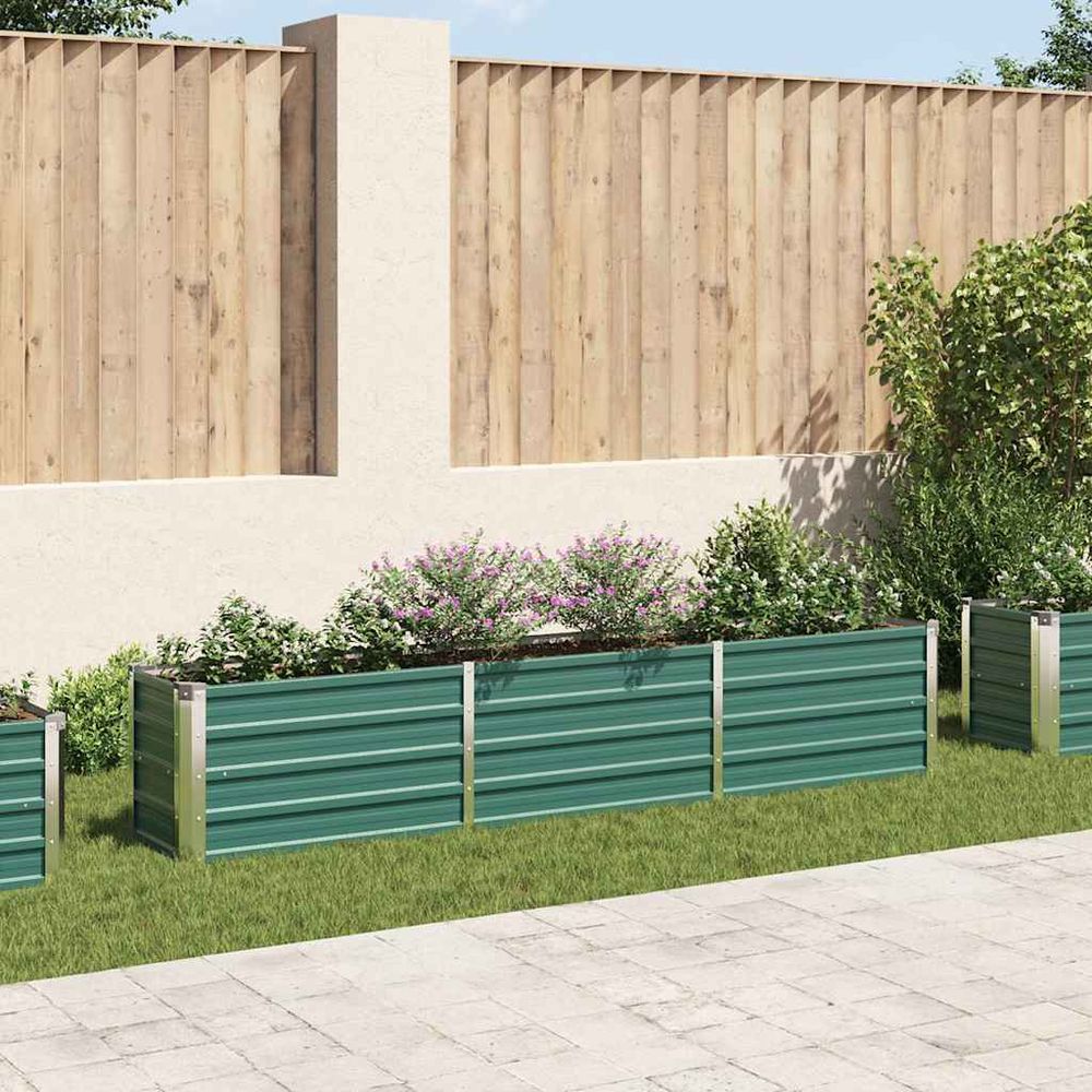 Jardinière rectangulaire acier galvanisé pour potager 240x40x45 cm vert