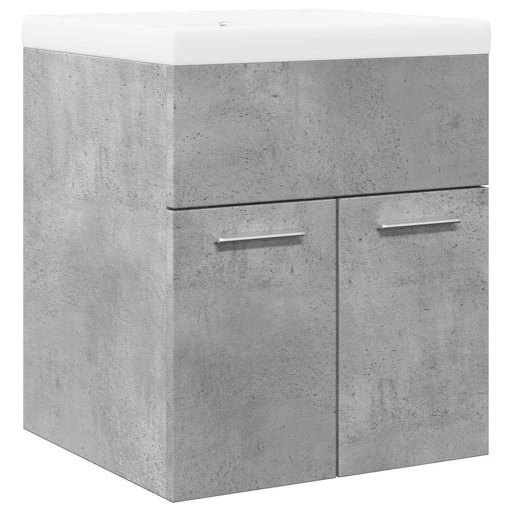 Ensemble de meubles de salle de bain 2 pcs gris béton