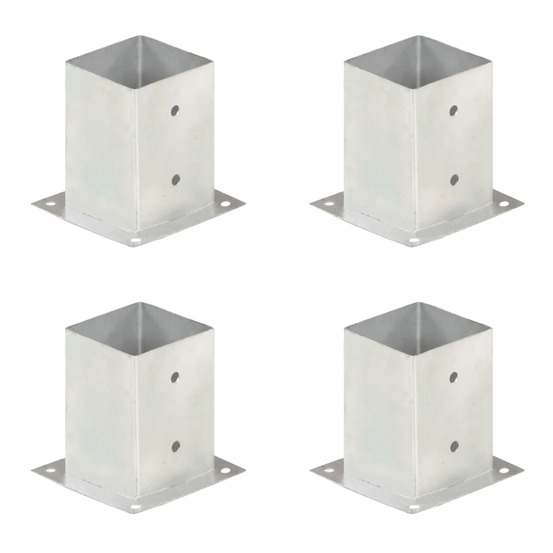 Ancres de poteau 4 pcs métal galvanisé 101 mm