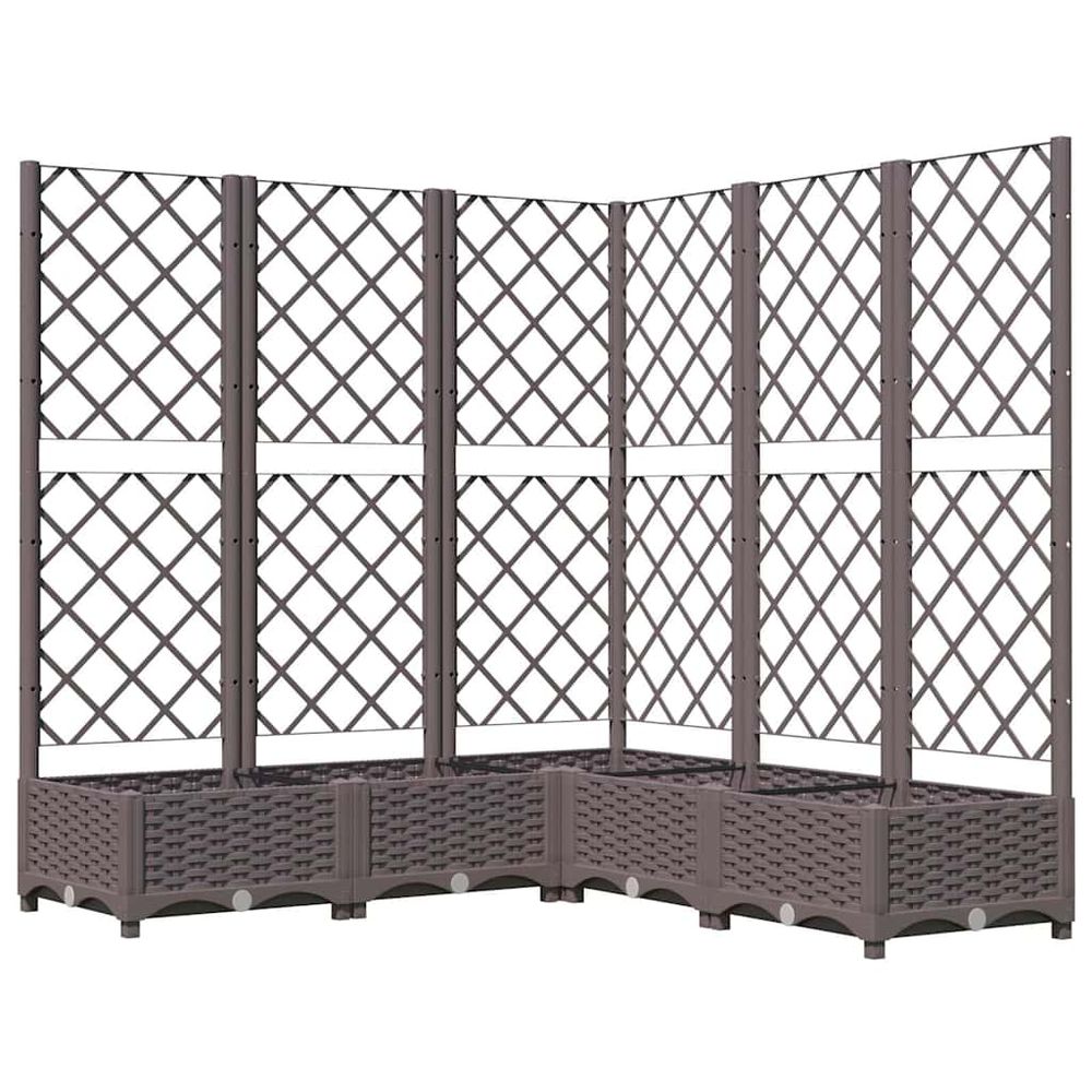 Jardinière avec treillis marron 120x120x121,5 cm pp