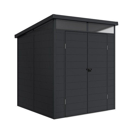Abri résine terra 3,65m² - 181x143x204cm - abri de jardin extérieur - porte avec charnières - tragaluz pour lumière naturelle