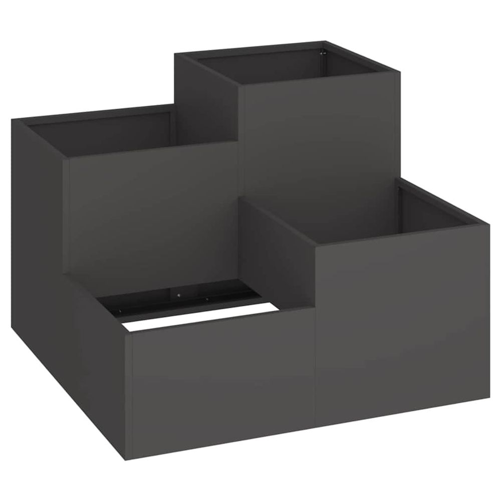 Cache-pot de jardin noir 100 x 100 x 60 cm acier