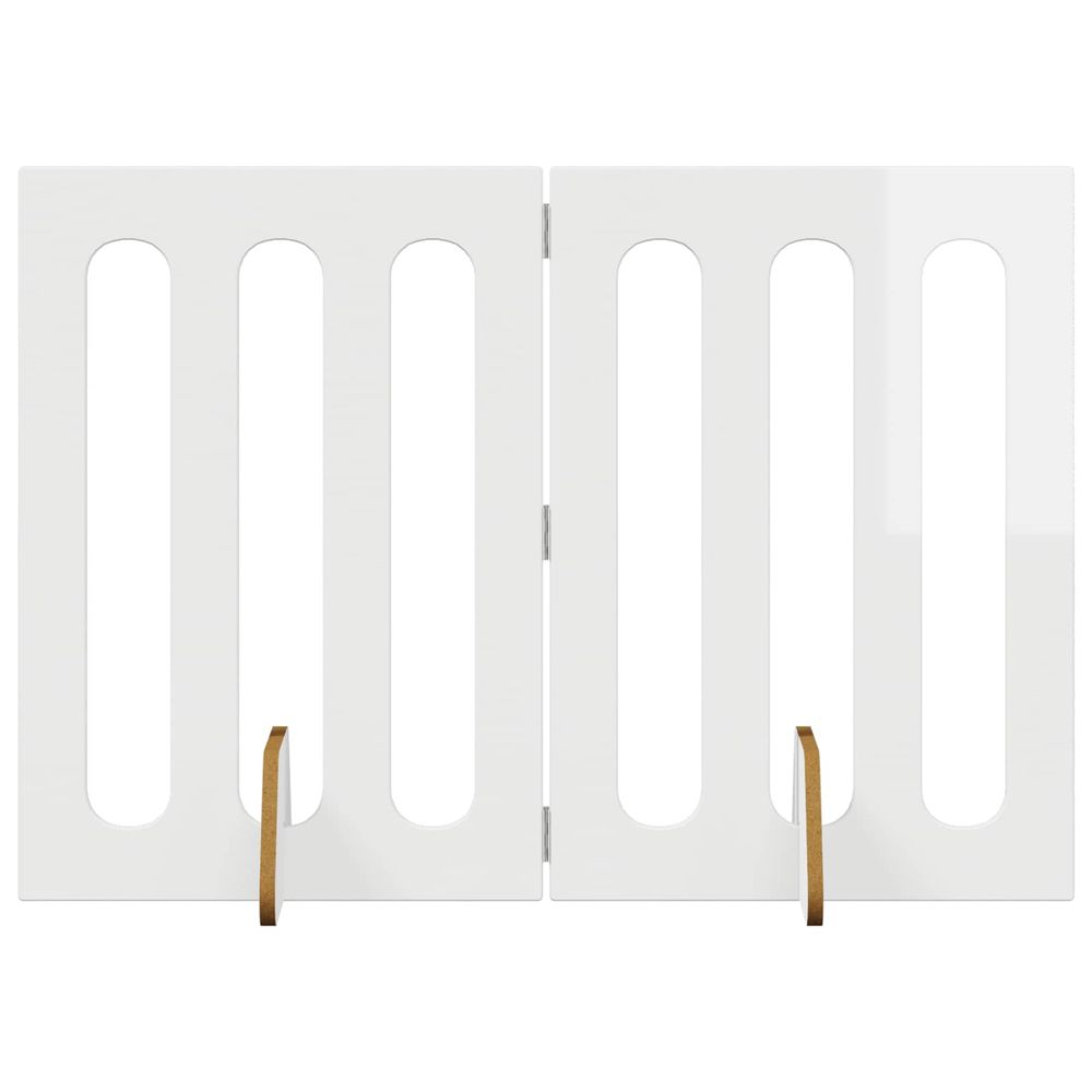 Clôture pliable pour animaux 2 pc blanc brillant