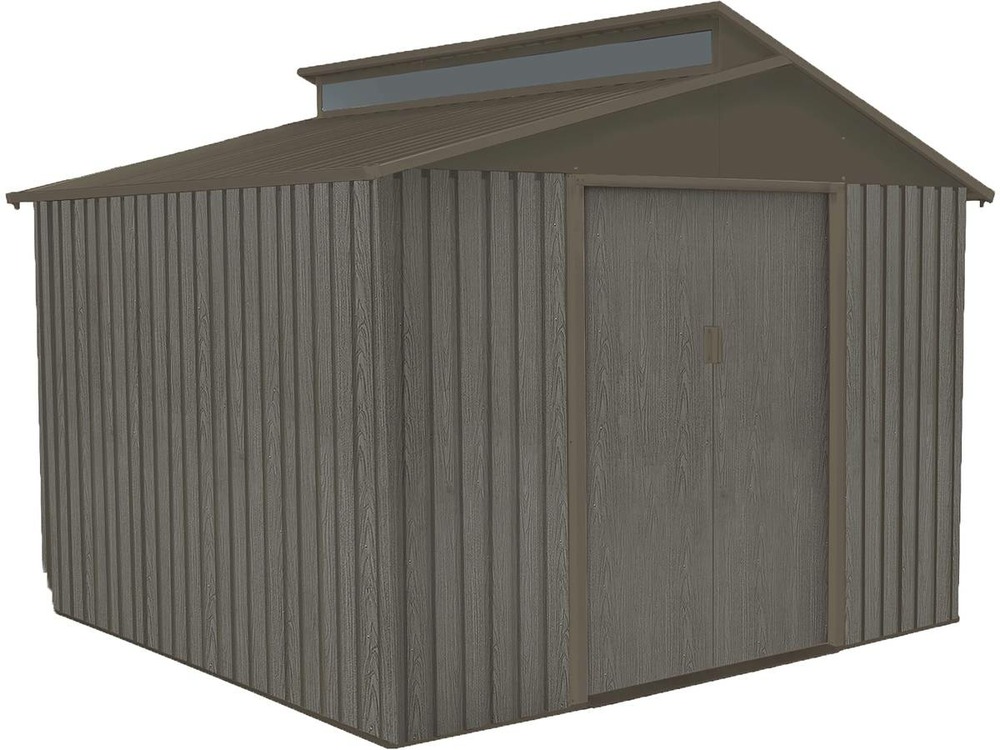 Abri de jardin en métal d'aspect bois vieilli - 7,3 m ?