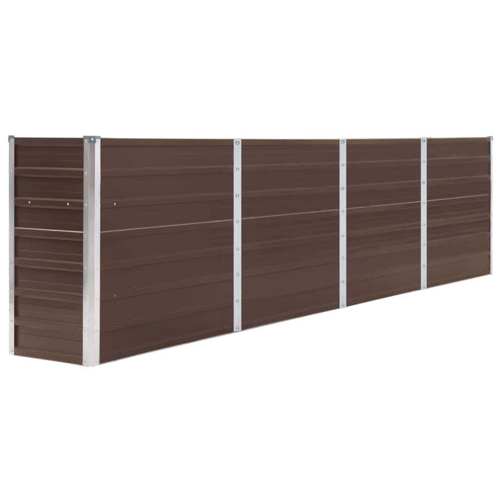 Jardinière 320x40x77 cm acier galvanisé marron