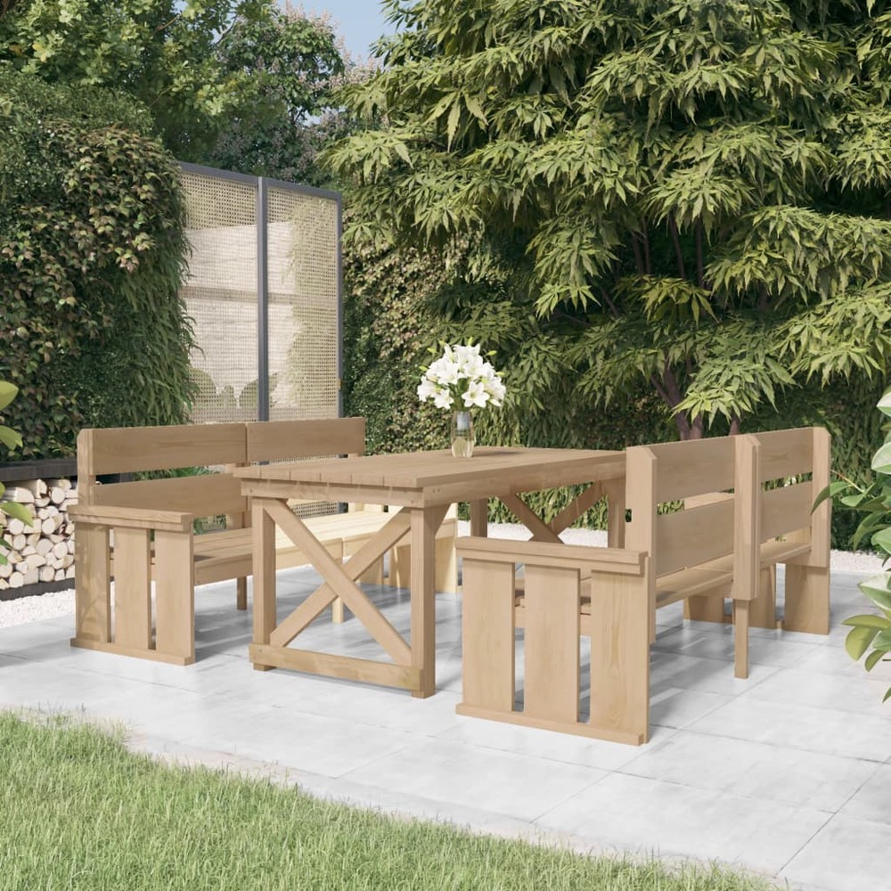 Ensemble à manger de jardin 3 pcs bois de pin imprégné