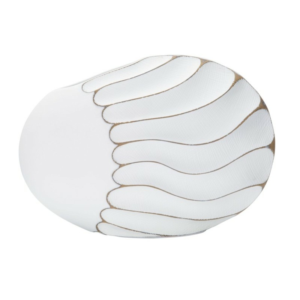 Vase en résine blanche 34x11.5x24.5 cm