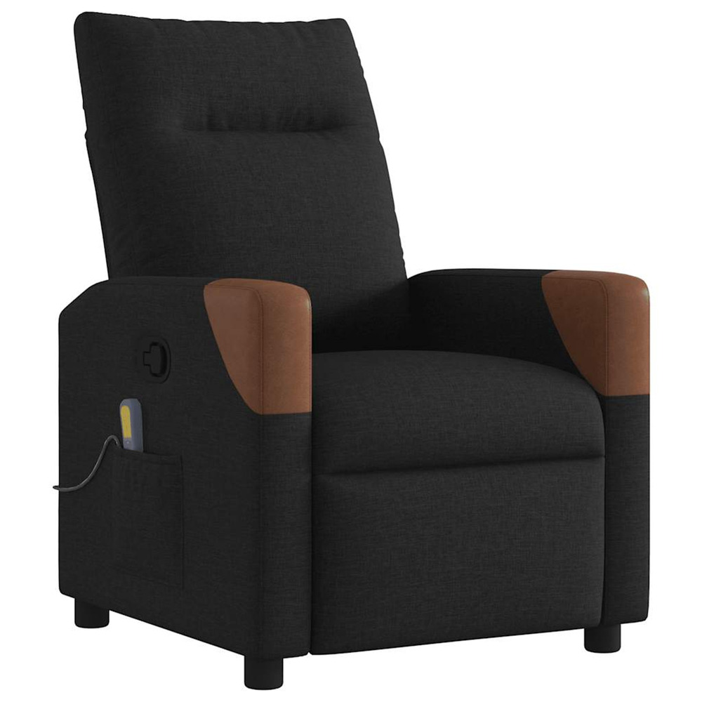 Fauteuil de massage inclinable noir tissu
