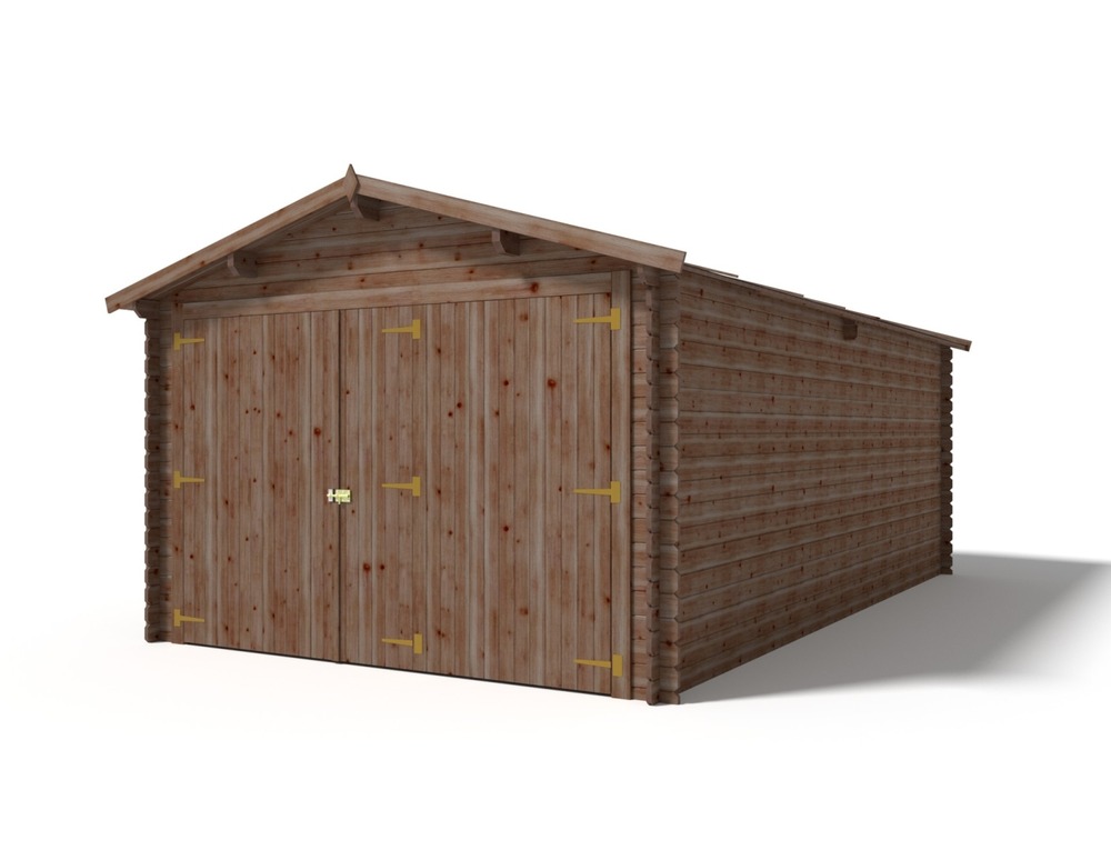 Garage en bois - 21m2 - 3,50x6m - imprégné - ep. 28mm - couleur: marron - gar20 - altanka