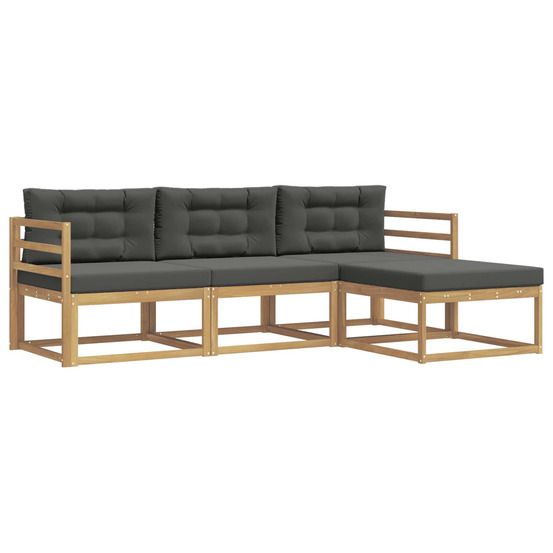 Ensemble de canapés d'extérieur 4 pc blanc et anthracite