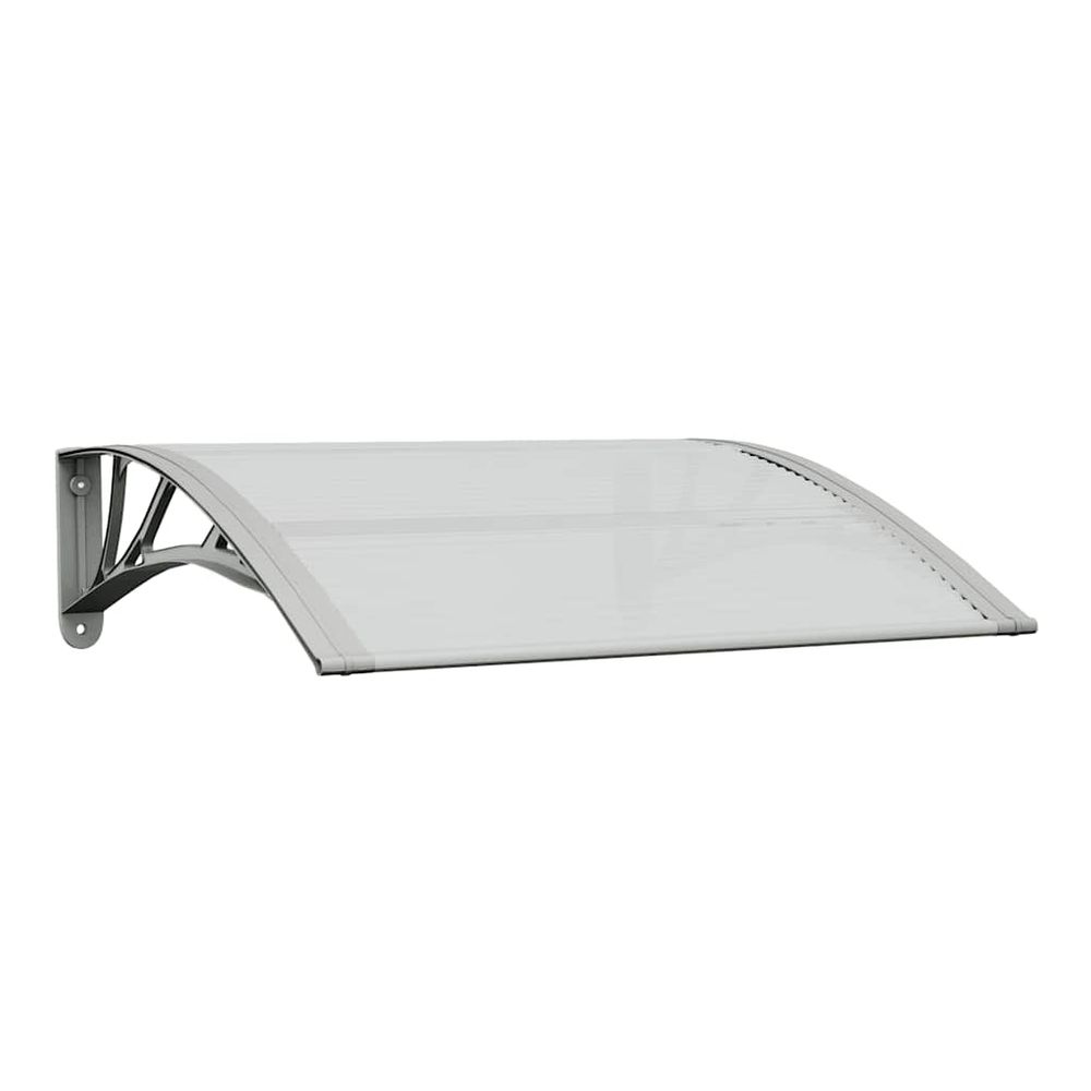 Auvent de porte gris et transparent 80 x 75 cm en polycarbonate