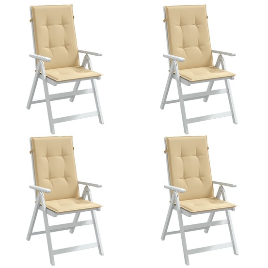 Coussins de chaise à dossier haut lot de 4 beige mélangé tissu