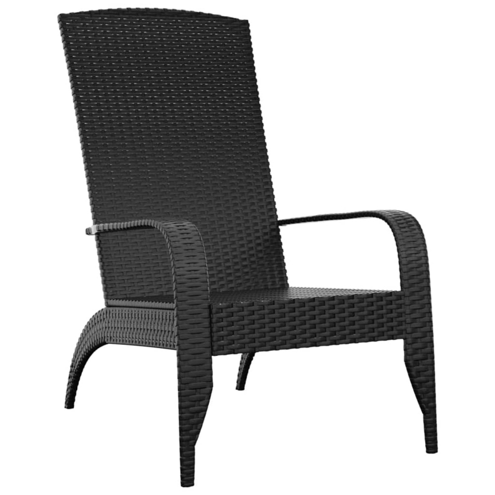 Chaise de jardin adirondack en polyrotin noir