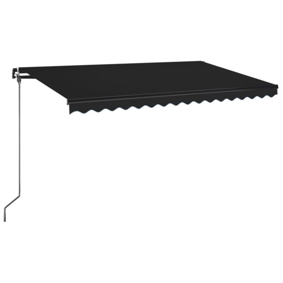 Auvent manuel rétractable avec led 400x350 cm anthracite