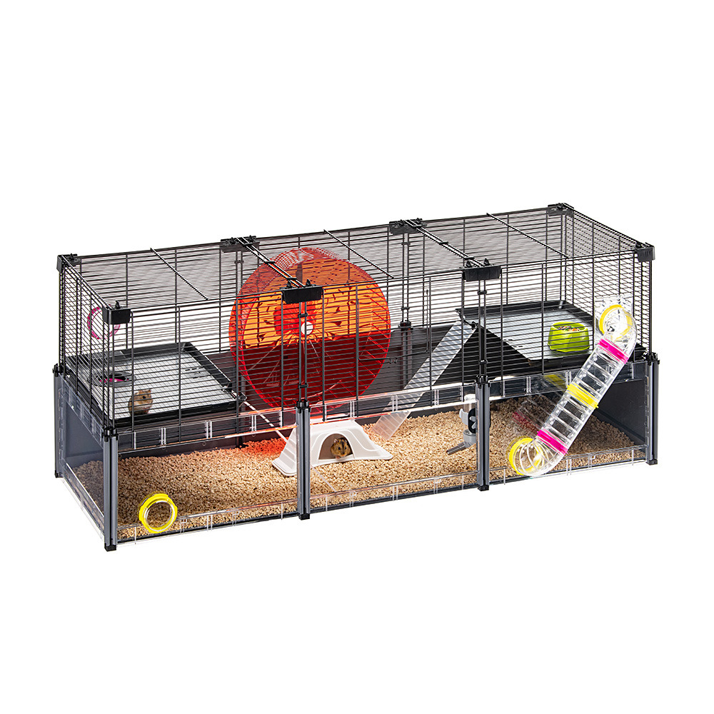 Ferplast - cage hamster - cage souris - cage hamster grande - grillage métallique - avec accessoires - modulaire - multipla