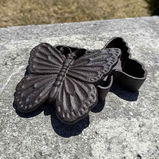 Cache clés papillon fonte marron 15x12x4cm