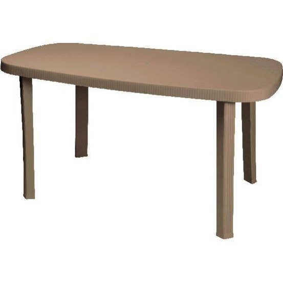 Table de jardin ovale en résine gris tourterelle otello 140x80x72 cm