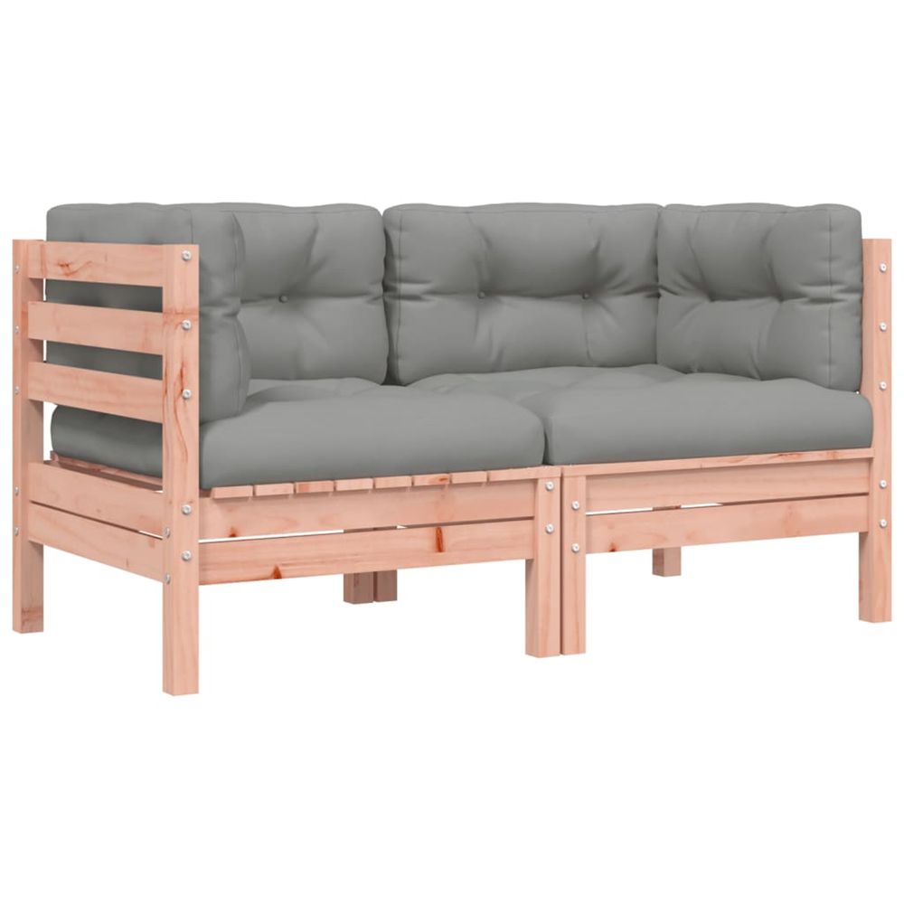 Canapé d'angle de jardin avec coussins 2pcs bois massif douglas