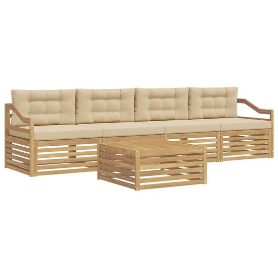 Ensemble de canapés d'extérieur 5 pc blanc et beige